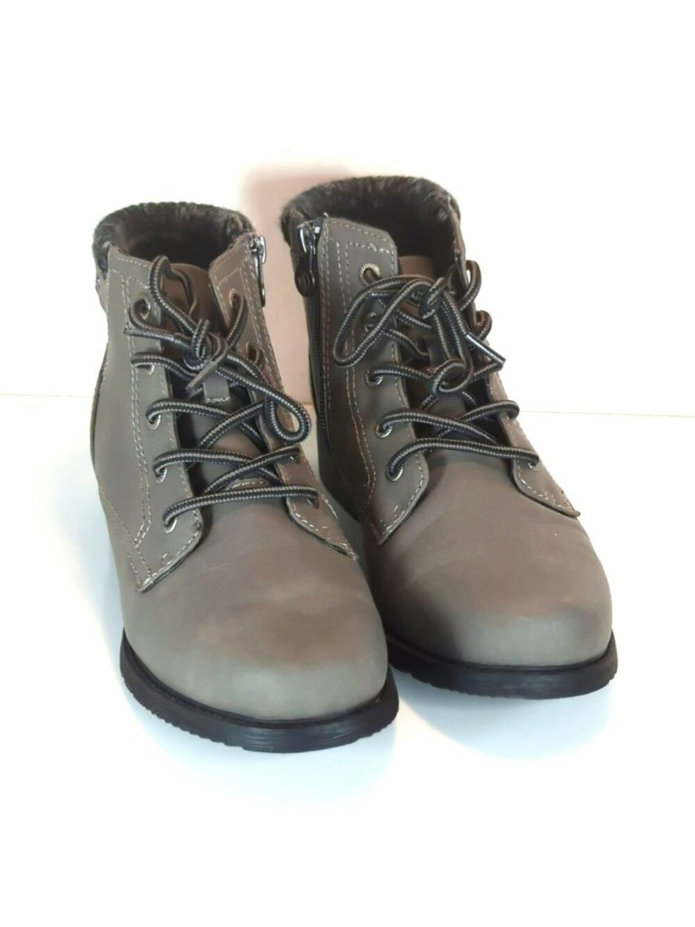 Sporto Womens Leslie 2 Water Resistant Boots Size 9M Lace Up Zip Gray